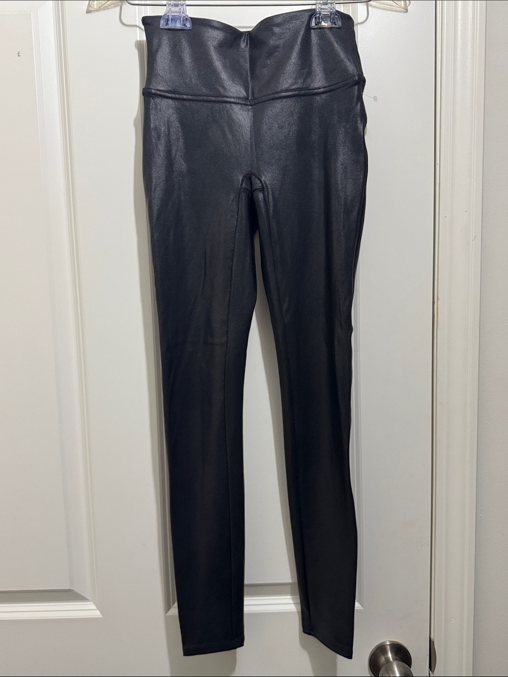 SPANX Black Faux Leather High-Waist Leggings